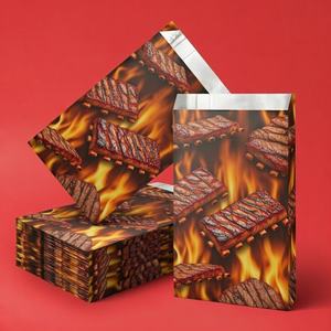 ถุงกระดาษคราฟท์เคลือบฟอยล์กันไขมันสำหรับบรรจุภัณฑ์อาหารแบบกำหนดเอง เช่น ฮอทดอก แซนวิช เบอร์เกอร์ ไก่ แฮมเบอร์เกอร์ - Product Image 1