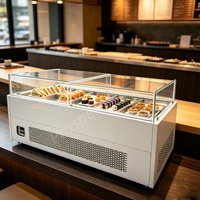Vitrina Refrigerada Multifuncional para Exhibición de Postres, Sashimi, Frutas, Yogur, Pasteles y Sándwiches