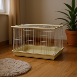 Cage pour hamster, cage pour petits animaux, en fil d'acier, rectangulaire, durable, plateau en plastique, fermeture à poussoir - Product Image 2