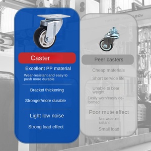 Fabrik-Großhandel Mittelgroße Industrielle Gummi-Vollradrollen 3 4 <span class=keywords><strong>5</strong></span> Zoll Schwarzes Blumenrad Mobile Basis mit Bremse Fest Universal - Product Image 4