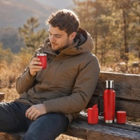 Set Botol Termos Vakum Yerba Mate Amerika Selatan 4Pcs Dinding Ganda Stainless Steel Ramah Lingkungan