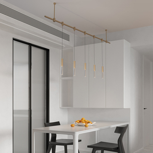 Modern Midcentury Pendant for Bedroom Living Room Kitchen Home Flexible Rotatable <b>Light</b> Head Kit Ceiling Brass Track Lighting - Product Image 1