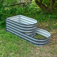 Jardinière surélevée modulaire en métal ondulé en forme de D de 17 pouces de haut, Huizhou Green Giant, pour le jardin, 130x60x43cm