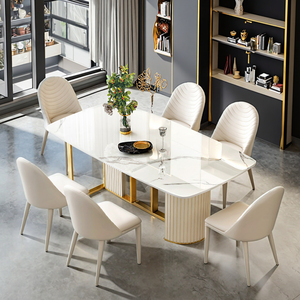 6-8 व्यक्तियों के लिए आधुनिक आयताकार भोजन तालिका परिवार के घर के भोजन कमरे के फर्नीचर के लिए - Product Image 6