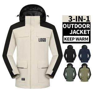 <b>3</b> <b>in</b> <b>1</b> Outdoor <b>Waterproof</b> Windbreaker Hiking <b>Man's</b> <b>Jacket</b> Fashion Inner With Fleece Warm <b>Man's</b> Coat - Product Image 1