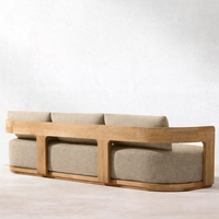 Ensemble de canapés d'extérieur pour villa, mobilier de jardin moderne en teck pour hôtel, ensemble de canapés de patio en teck
