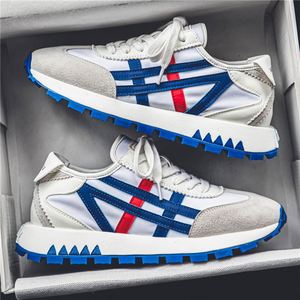 Zapatos Deportivos Casuales Retro para Hombre, Suela Gruesa, Ligeros, Antideslizantes, Transpirables, Cierre de Cremallera, Parte Superior Elástica, Suaves y Cómodos, Colores Mixtos - Product Image 1