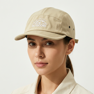 Wholesale Quick Dry 5 Panel Canvas Camp Cap Custom ACE Embroidery Outdoor Sports Travel Waterproof Camping <b>Hat</b> Men Women - Product Image 1