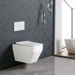 Nouvelle conception 2026, toilette murale blanche sans bride, cuvette Tornado avec siège à fermeture douce - Product Image 2