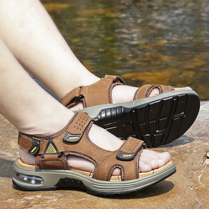 Nouvelles sandales pour hommes, tailles 38-46, avec bride croisée supérieure, style pêcheur, fermeture auto-agrippante, amortissantes et légères - Product Image 5