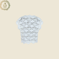 Fabricant de pulls KD, personnalisation OEM ODM, boutons sur le devant, bord festonné, motif argyle, point Elle, pull en tricot crocheté