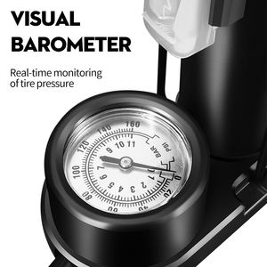 Bomba de Bicicleta de Alta Presión Baimei con Cabezal de Válvula Inteligente Reversible <span class=keywords><strong>Presta</strong></span> y Schrader, con Manómetro, Bomba de Pie - Product Image 3
