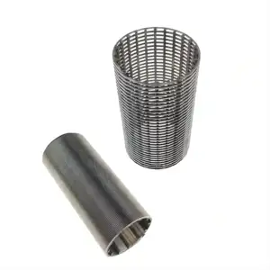 Tubo de pantalla de filtro de malla de alambre de cuña de acero inoxidable Johnson para tratamiento de filtración de pozos de agua