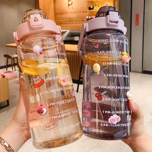 Hot 2025 amazones mode demi-gallon bouteille d'eau <span class=keywords><strong>2</strong></span> <span class=keywords><strong>litres</strong></span> sans bpa 64 oz bouteille en plastique de motivation - Product Image 2