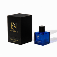 Flacon de parfum en verre vide de luxe, carré, 30 ml, 50 ml, 100 ml, flacon de parfum vaporisateur avec bouchon doré, logo personnalisé, flacon de parfum en verre