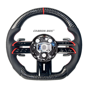 Nuevo Volante Deportivo Mejorado de Fibra de Carbono y Cuero Brillante, Compatible con <span class=keywords><strong>Mercedes</strong></span>-<span class=keywords><strong>Benz</strong></span> <span class=keywords><strong>Maybach</strong></span> Clase S W221 W222 W223 AMG S63 GLS <span class=keywords><strong>600</strong></span> - Product Image 1