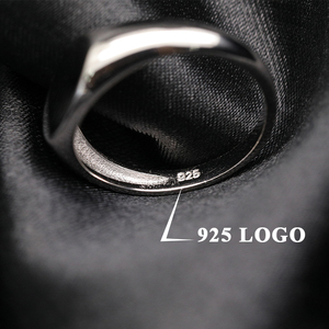 <span class=keywords><strong>Bague</strong></span> signet ovale minimaliste personnalisable en argent sterling 925, vierge, pour hommes et femmes - Product Image 2