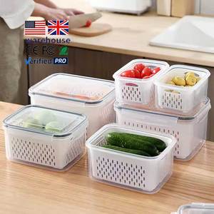 Nhà Bếp tủ lạnh thực phẩm cấp lưu trữ Hộp tủ lạnh tổ chức tươi Rau Trái Cây hộp cống giỏ lưu trữ container - Product Image 1