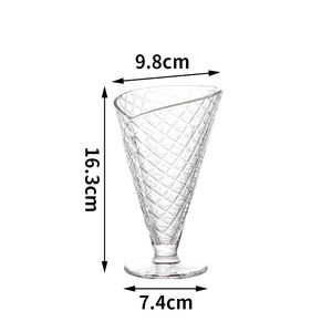 Vente en gros <span class=keywords><strong>de</strong></span> bols en verre gaufré sans plomb, colorés, pour crème glacée, salade et dessert - Product Image 3