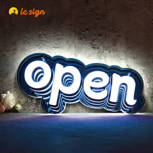 I nomi del negozio di telefoni cellulari con logo aperto illuminato a led per esterni firmano il segno principale programmabile