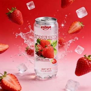 <span class=keywords><strong>Acqua</strong></span> <span class=keywords><strong>Frizzante</strong></span> al Gusto Fragola Leggera, a Basso Contenuto di Grassi e Zuccheri, in Lattine PET da 350ml per Vendita all'Ingrosso ai Supermercati - Product Image 2