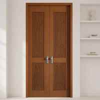 Porte intérieure en bois massif Merbau de qualité supérieure, style moderne du milieu du siècle, panneau vertical, pour chambre, villa, bureau, porte de maison en bois OEM