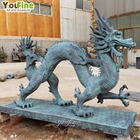 Statue de dragon chinois antique en bronze de taille réelle, décoration de haute qualité pour l'extérieur et la maison