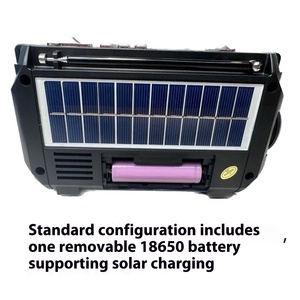 Phong cách retro BT loa đài phát thanh năng lượng mặt trời Powered <span class=keywords><strong>Hand</strong></span> <span class=keywords><strong>Crank</strong></span> Đèn pin khối lượng lớn TF thẻ Máy nghe nhạc khẩn cấp tiện ích - Product Image 5