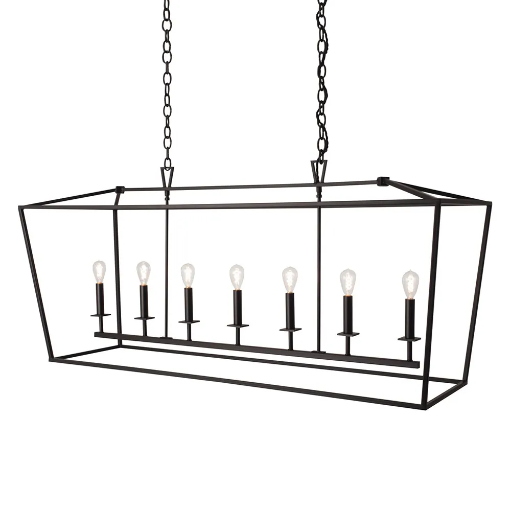 Cage linear branch Nordic minimalist rectangular frame lamp retro indoor living room kitchen bedroom lighting
