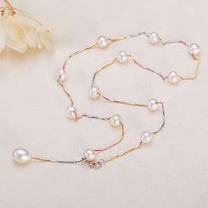 Collar de Perlas de Agua Dulce con Cielo Estrellado de Plata S925 Simple de Zhuji Mountain Lake Jewelry, Cadena de Clavícula al por Mayor con Cadena para el Cuello - Product Image 3