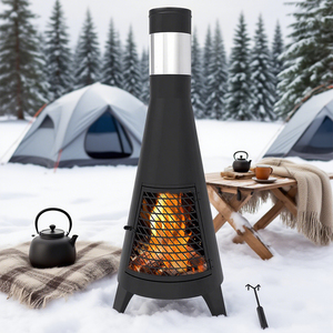 Stock Kingoda Moderne <span class=keywords><strong>Gas</strong></span> Verchroomde Terrasverwarmer Buiten Vuurplaats Tuin Villa Kampvuur Bbq Houtskool Verwarmingsoven Hout - Product Image 1