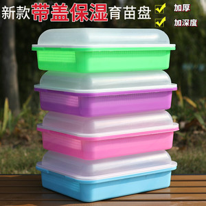 Nursery Trays With Lids Rectangle Resin Reusable For Seedling <b>Vegetables</b> Bean Sprouts Growing - Product Image 3