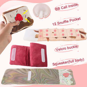 Produttore all'ingrosso fornitore di giocattoli per animali domestici cane di peluche farcito interattivo <span class=keywords><strong>2</strong></span> in 1 pieghevole Snuffle torta cane cigolante cane masticare giocattoli - Product Image 1