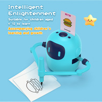 Robot de Dessin Intelligent Bleu pour Enfants, Jouet Éducatif de Croissance, avec Stylo Intégré et Fonction d'Insertion de Carte, Idéal pour l'Apprentissage Précoce, Jouets Promotionnels