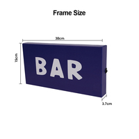 Enseigne de bar lumineuse LED bleu profond, murale, éclairée, pour pub, club et décoration de bar à domicile