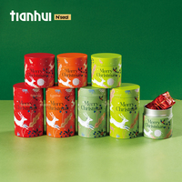 Boîte en métal scellée Tianhui, design festif, emballage cadeau de Noël avec couvercle hermétique