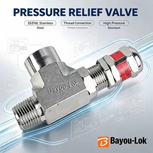 Raccord de vanne 316LSS forgé et poli, vanne de décharge à trois voies, vanne de décharge de sécurité à double ferrule pour conduites industrielles - Product Image 6