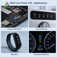 Luz Indicadora LED SMD 0603 0.06W Directo de Fábrica con 50000 Horas de Vida Útil, 2V, 2 Años de Garantía para Electrónica de Precisión