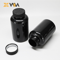 Bouteille cylindrique personnalisable en PET recyclé multi-capacités pour emballage de capsules et de comprimés avec couvercle à clapet