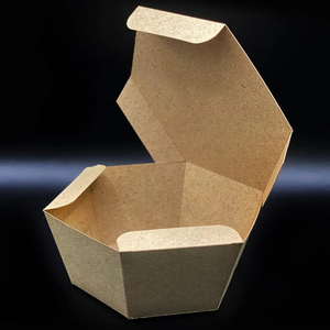 Boîtes d'emballage hexagonales brunes avec impression de logo personnalisé - Product Image 1