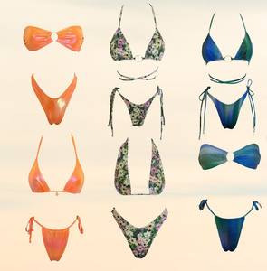 Новинка 2024: Женский микро-бикини с цветочным принтом и пэчворком, комплект из 2 предметов, быстросохнущий, экологичный, с вырезом-лодочкой - Product Image 6