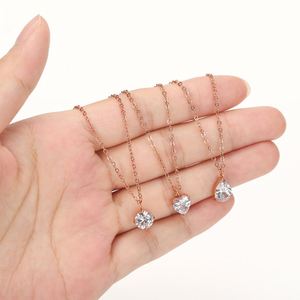 Collar con Colgante de Burbuja de Circonita AAA, Acero Inoxidable, Gota de Agua, Diamante Individual, Resistente al Agua, Oro 18K, Deportivo, Unisex, Cadena de Bambú - Product Image 4