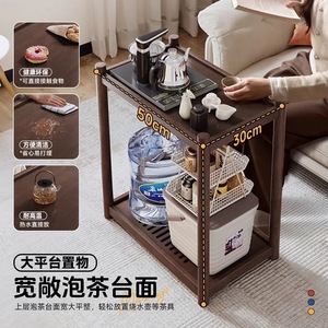 โต๊ะข้างแบบเคลื่อนย้ายได้ U+ โต๊ะกาแฟไม้เนื้อแข็งพร้อมชั้นเก็บของสำหรับโซฟาห้องนั่งเล่น - Product Image 4