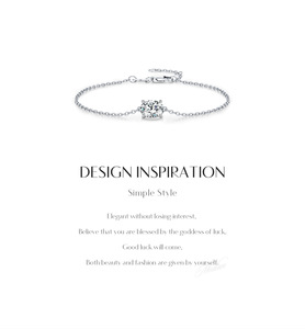 S925 Silver Chain <b>Bracelet</b> With Round Diamond Claw Setting Minimalist Everyday Wear Unisex Jewelry - Product Image 6