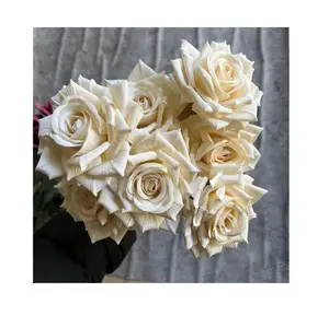 artificial silk flower Cappuccino Rose Bouquet Artificial Silk Wedding Simulation Flowers Valentine's Day Easter Christmas Party