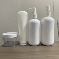 Ensemble d'emballages cosmétiques uniques en plastique, flacon pompe cylindrique pour lotion, shampoing, après-shampoing, sérum pour soins de la peau, impression de logo OEM