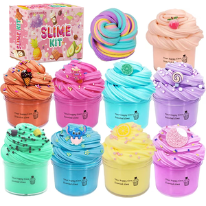 Lot de 12 kits de slime beurre moelleux 60 ml, non collant, parfumé, jouets sensoriels DIY, cadeau d'anniversaire pour enfants, idéal pour les fêtes - Product Image 1