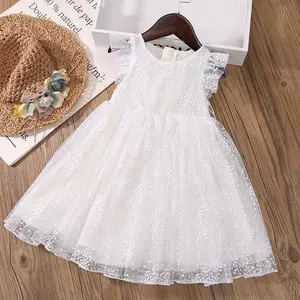 Ailes pour enfants jupe bébé net fil princesse fille robe pour été maille dos grand arc super fée jupes mignonnes