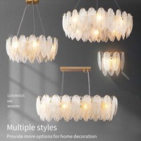 JYLIGHTING îlot de cuisine en verre moderne nordique décoratif suspendu en travertin plume suspension en verre