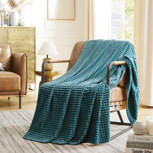 Tamaño personalizado Jacquard tejido patrón de rejilla suave franela polar manta cálida y acogedora - Product Image 2
